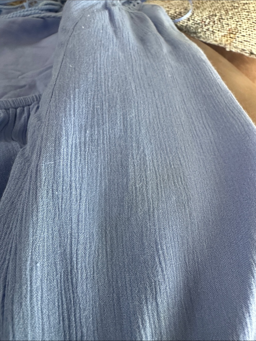 Lush Light Blue Crochet-Trim Spaghetti Strap Maxi Dress - Picture 8 of 9